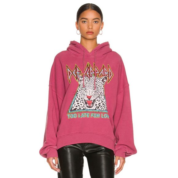 Daydreamer Def Leppard Too Late For Love Oversized Hoodie Drawstring Jam Small - Picture 1 of 7